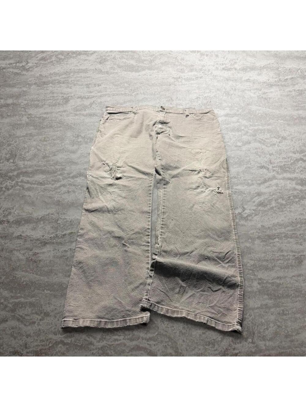 Vintage Dickies Carpenter Work Pants 36x30 Gray Distressed